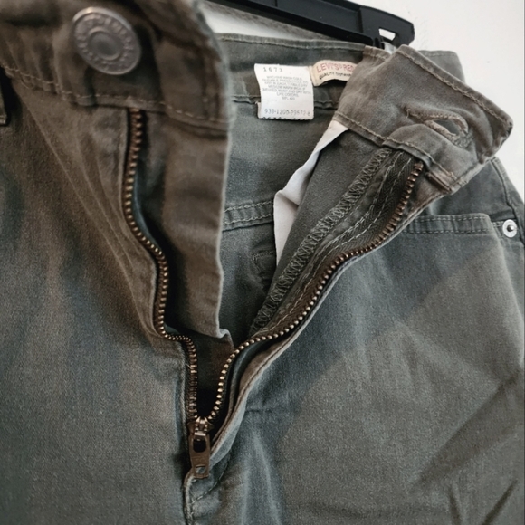 Levi's Mile High Skirt Army Green 5 Pocket Zip & Button Closure Misses Sz 6 - Picture 8 of 10